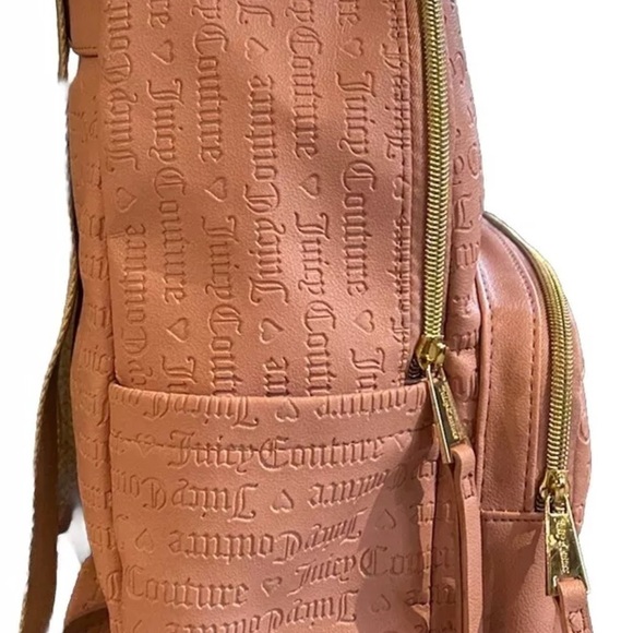 Juicy Couture Backpack w/ Mini Wallet Logo Light Jasmine Word Play Bag Pink  EUC - Picture 7 of 8